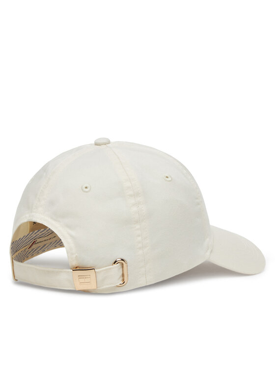 Tommy Hilfiger Tommy Hilfiger Șapcă Essential Flag Soft Cap AW0AW17632 Écru