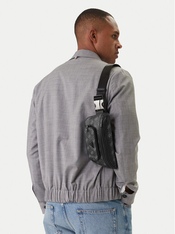 Guess Guess Torbica za okrog pasu﻿ Vezzola Smart HMEVZL P3231 Črna