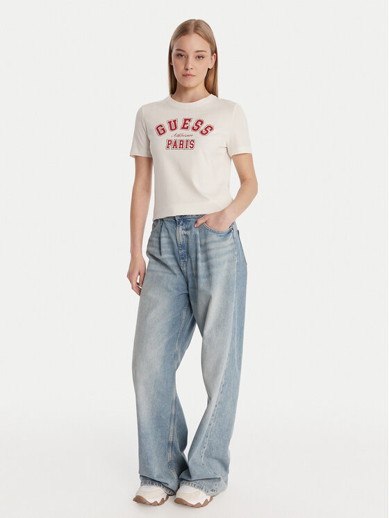 Guess Guess Marškinėliai V6RI15 J1314 Balta Regular Fit