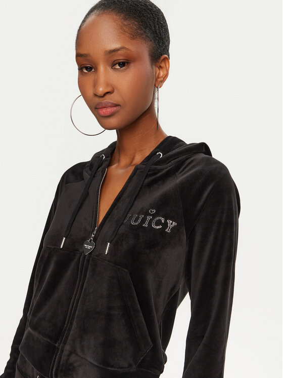 Juicy Couture Juicy Couture Majica dugih rukava Regal Madison JCBAS224828 Crna Slim Fit