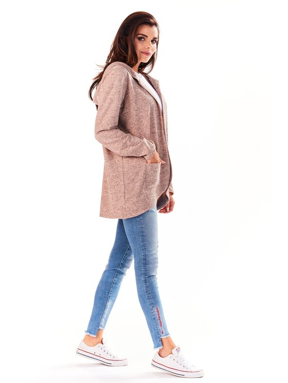Awama Awama Kardigán A196 Ružová Basic Fit