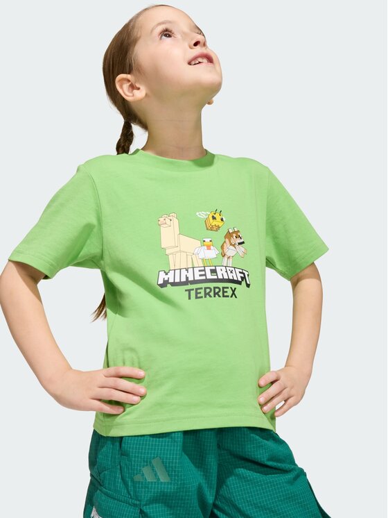 adidas adidas T-Shirt Minecraft Terrex Zielony Regular Fit