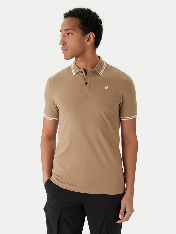 G-Star Raw G-Star Raw Polo marškinėliai Dunda D17127-5864 Ruda Slim Fit