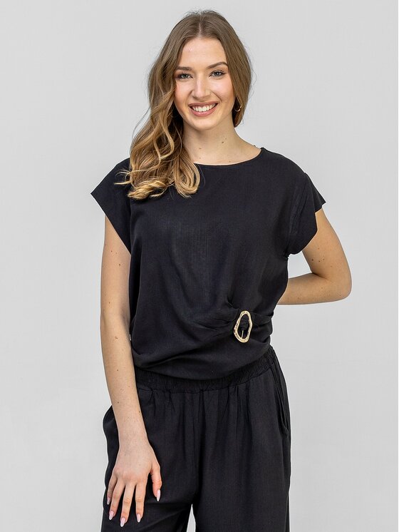Perso Perso Sada halenka a kalhoty SET266168F Černá Regular Fit