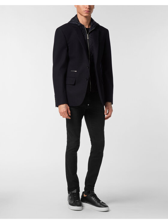 PHILIPP PLEIN PHILIPP PLEIN Marynarka 25525 Granatowy Regular Fit