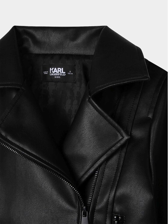 Karl Lagerfeld Kids Karl Lagerfeld Kids Giacca in similpelle Z16161 S Nero Regular Fit