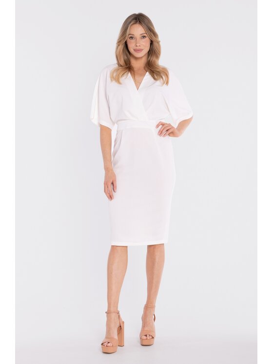 Stylove Stylove Abito da cocktail S434 Bianco Waisted Fit