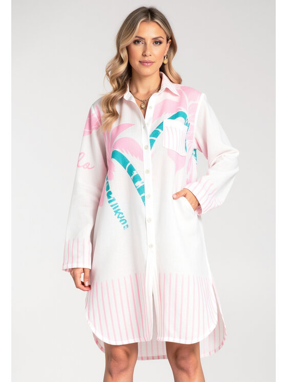 FIGL FIGL Vestito estivo M1121 Bianco Shirt Fit