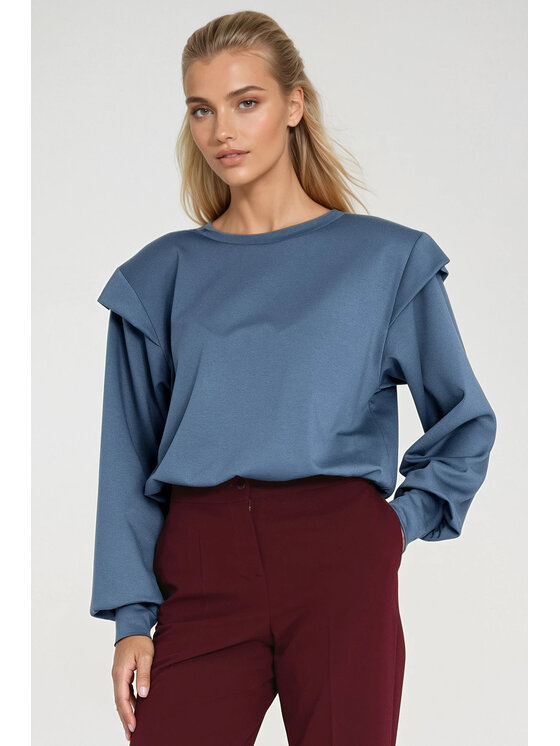 NIFE NIFE Bluza BL10 Niebieski Oversize