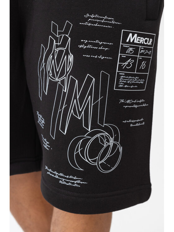Mercur Mercur Szorty materiałowe Blueprint Czarny Regular Fit