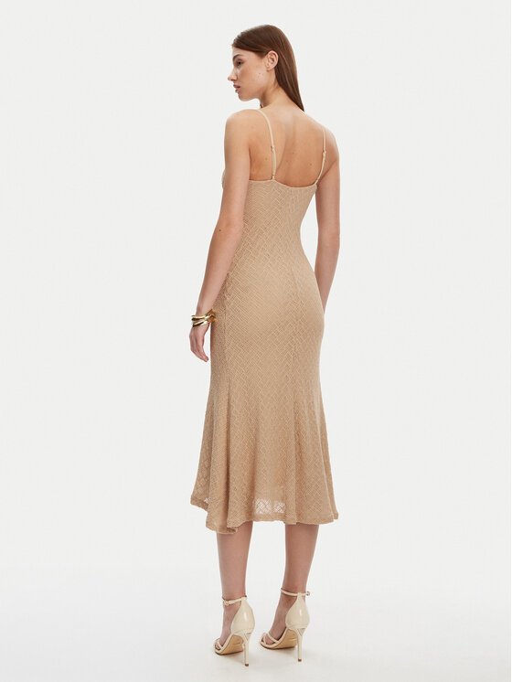 Bardot Bardot Sukienka koktajlowa 57998DB7 Beżowy Regular Fit