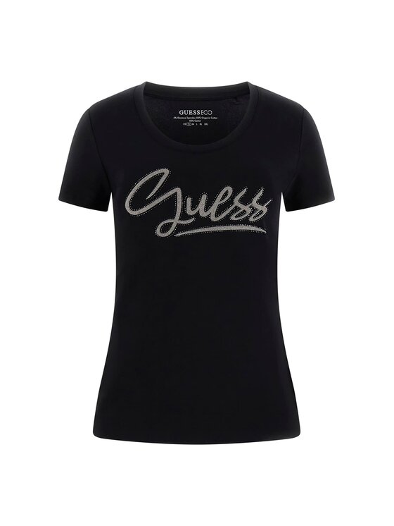 Guess Guess Футболка W6RI24 J1314 Чорний Regular Fit