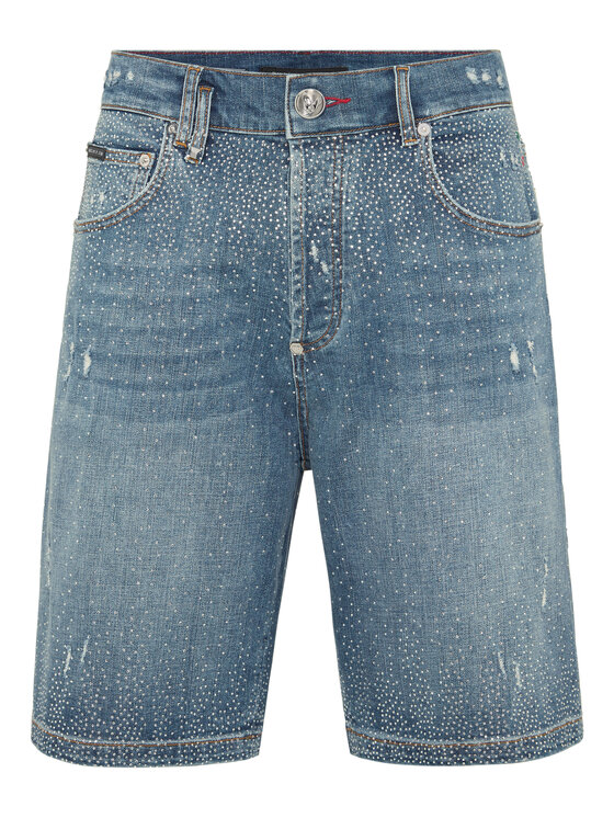 PHILIPP PLEIN PHILIPP PLEIN Szorty jeansowe 25431 Niebieski Regular Fit