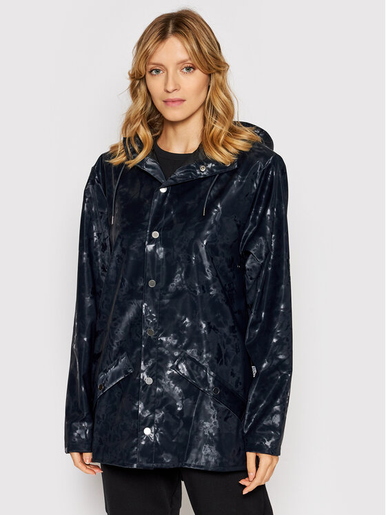 Rains Rains Kurtka przeciwdeszczowa Unisex 12010 Granatowy Regular Fit