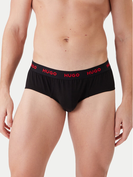 HUGO HUGO Súprava slipov Hipbrief Triple 50532570 Čierna