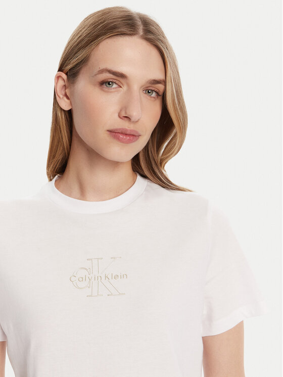 Calvin Klein Jeans Calvin Klein Jeans T-shirt Classic Monologo LV047D873G Bijela Regular Fit
