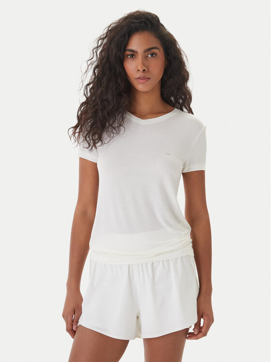 Emporio Armani Tricou EW000409 AF19024 U1131 Alb Regular Fit