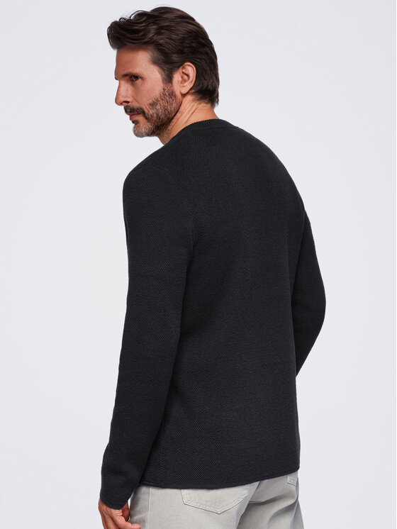 Ombre Ombre Kardigan OM-SWCD-0109 Czarny Regular Fit