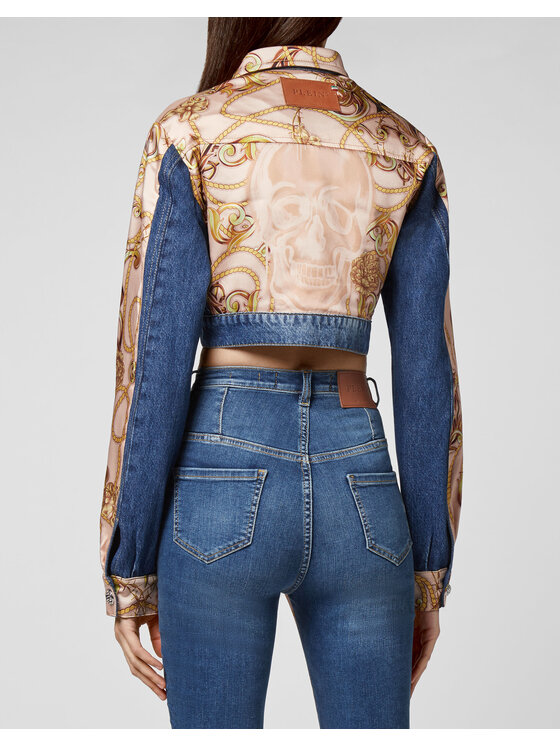PHILIPP PLEIN PHILIPP PLEIN Jeansová bunda 10965 Světle modrá