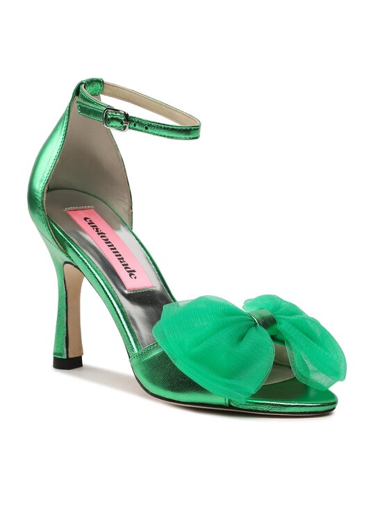 Custommade Custommade Босоніжки Ashley Metallic Bow 999624046 Зелений