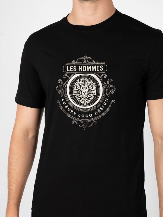Les Hommes Les Hommes T-Shirt LBT1027700E Černá Regular Fit