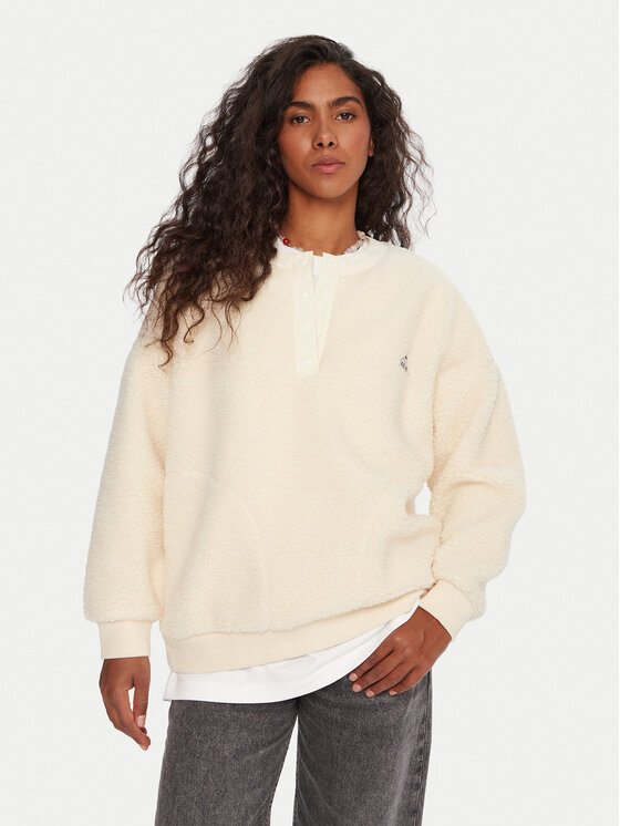 Quiksilver Quiksilver Fleecová mikina Barranco EQWPF03000 Écru Boxy Fit