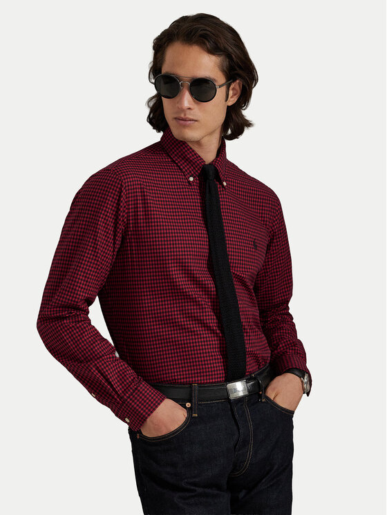 Polo Ralph Lauren Polo Ralph Lauren Πουκάμισο 710953644001 Σκούρο κόκκινο Custom Fit