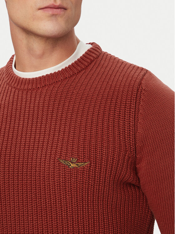 Aeronautica Militare Aeronautica Militare Sweter 262MA1571UL00409 Czerwony Regular Fit