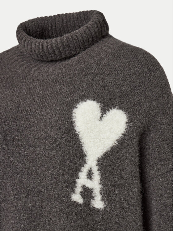 AMI Paris AMI Paris Rollkragenpullover UKS425.KN0032 Grau Relaxed Fit