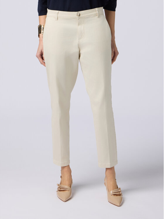 Oltre Oltre Pantaloni di tessuto P785R008238N002 Bianco Regular Fit