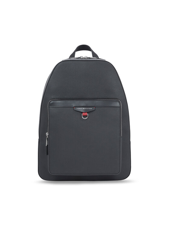 Rucsac Tommy Hilfiger Th Structured Leather Backpack AM0AM11561 Negru