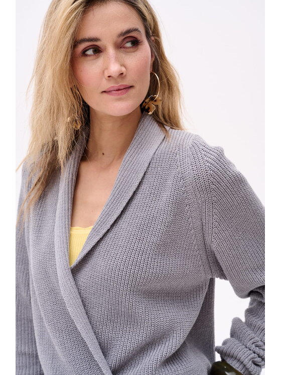 blue shadow blue shadow Kardigan Mixi Szary Regular Fit
