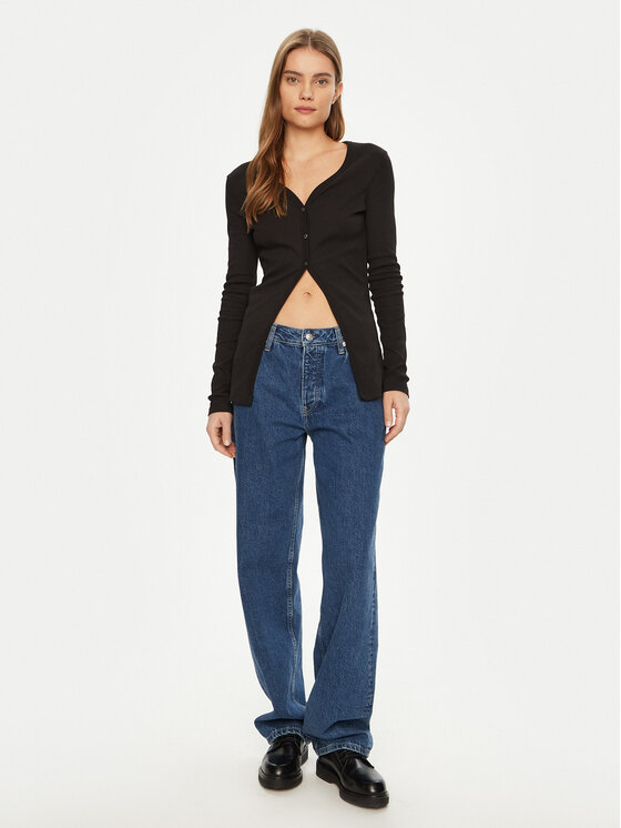 Calvin Klein Jeans Calvin Klein Jeans Kardigan J20J224761 Crna Slim Fit