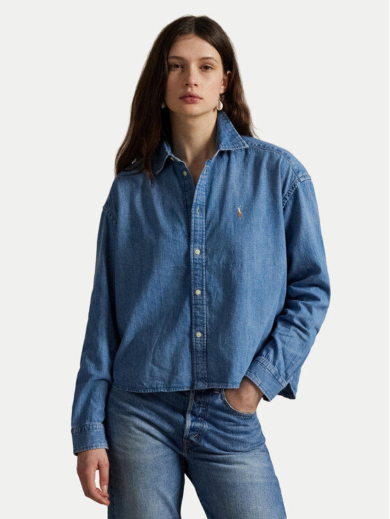 Polo Ralph Lauren Polo Ralph Lauren džínsová košeľa 211969457001 Modrá Boxy Fit