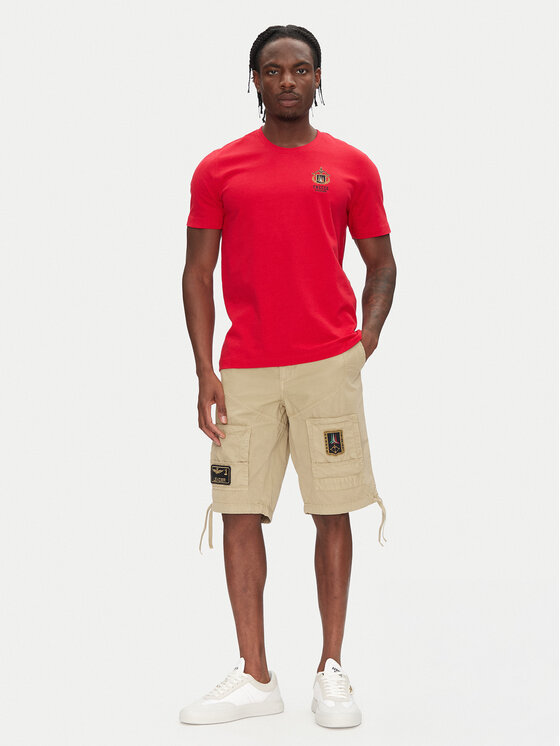 Aeronautica Militare Aeronautica Militare Pantalon scurți din material 251BE041CT1122 Bej Regular Fit