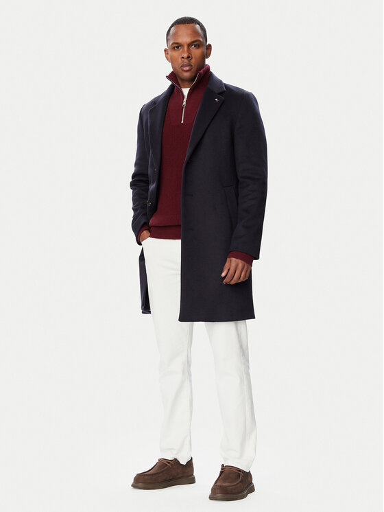 Tommy Hilfiger Tommy Hilfiger Вълнено палто MW0MW40768 Тъмносин Regular Fit