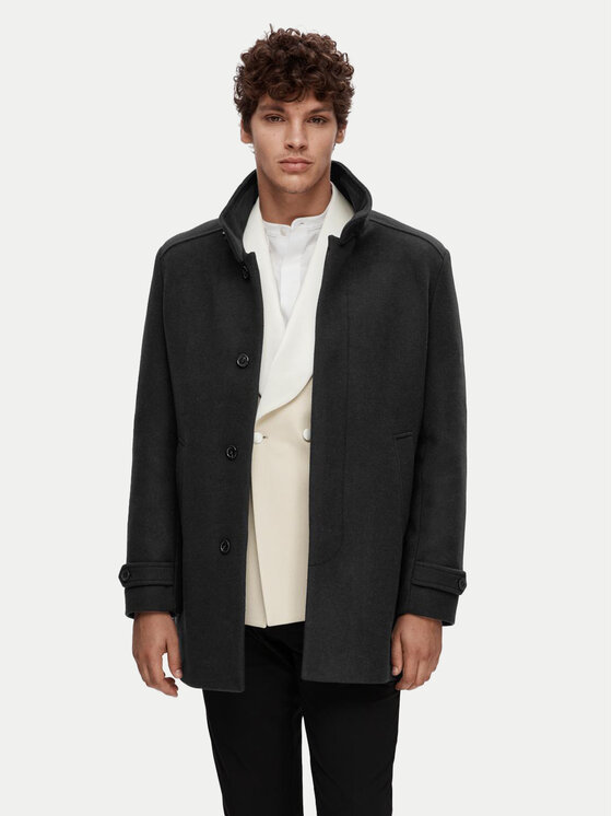 Selected Homme Selected Homme Palton de lână 16094322 Negru Regular Fit
