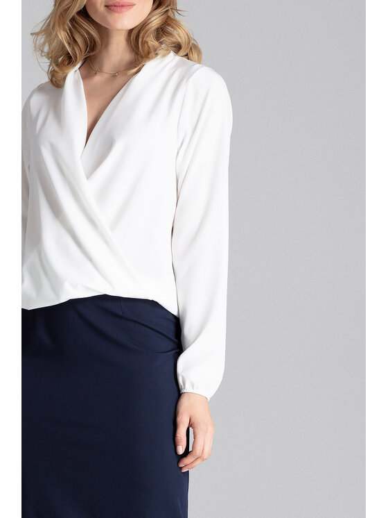 FIGL FIGL Bluzka M659 Écru Regular Fit