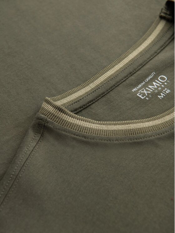 Ombre Ombre Longsleeve OM-LSCL-0128 Zielony Regular Fit