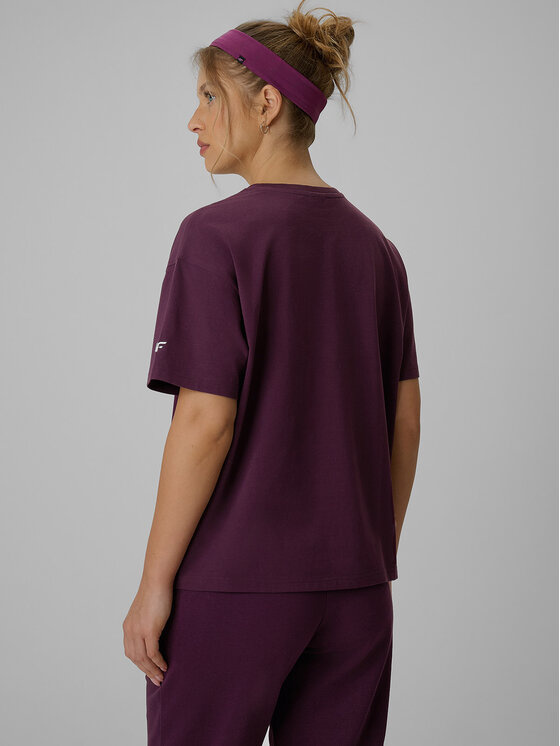 4F 4F T-Shirt BASIC+ Fioletowy Loose Fit
