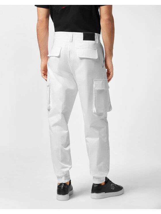 PHILIPP PLEIN PHILIPP PLEIN Spodnie cargo 24233 Biały Cargo Fit