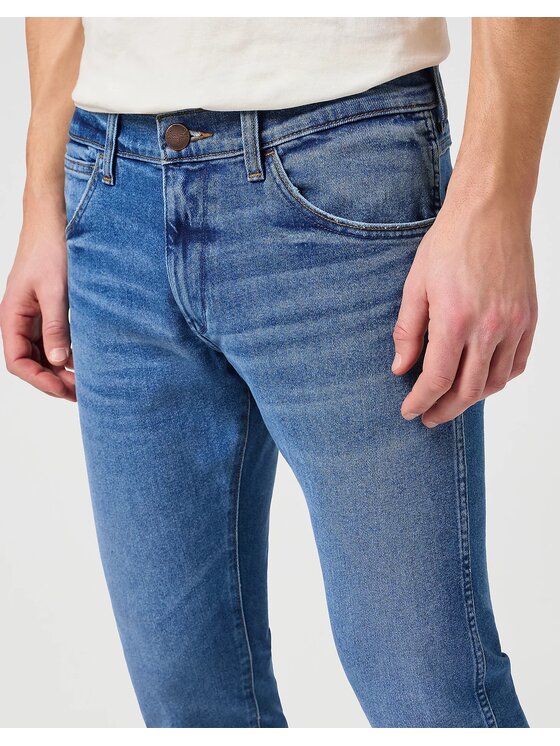 Wrangler Wrangler Jeansy BRYSON SMOKE SEA Niebieski Skinny Fit