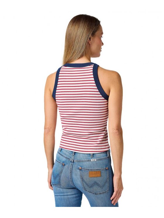 Wrangler Wrangler Tank top RINGER TANK 112362580 Biały Slim Fit