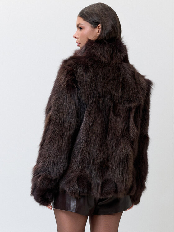 FAN LEATHER FAN LEATHER Kurtka zimowa FW853-60 Brązowy Loose Fit