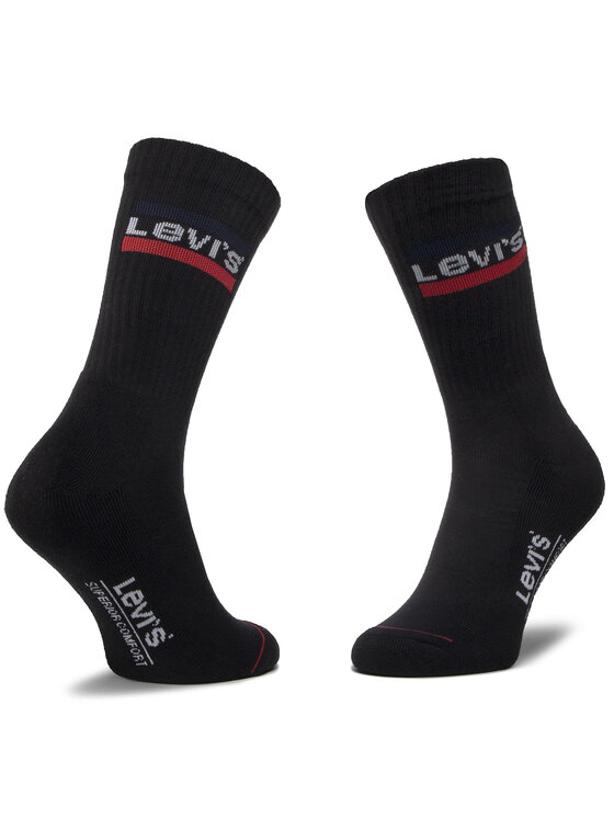 Levi's® Levi's Σετ 2 ζευγάρια ψηλές κάλτσες unisex 37157-0153 Μαύρο