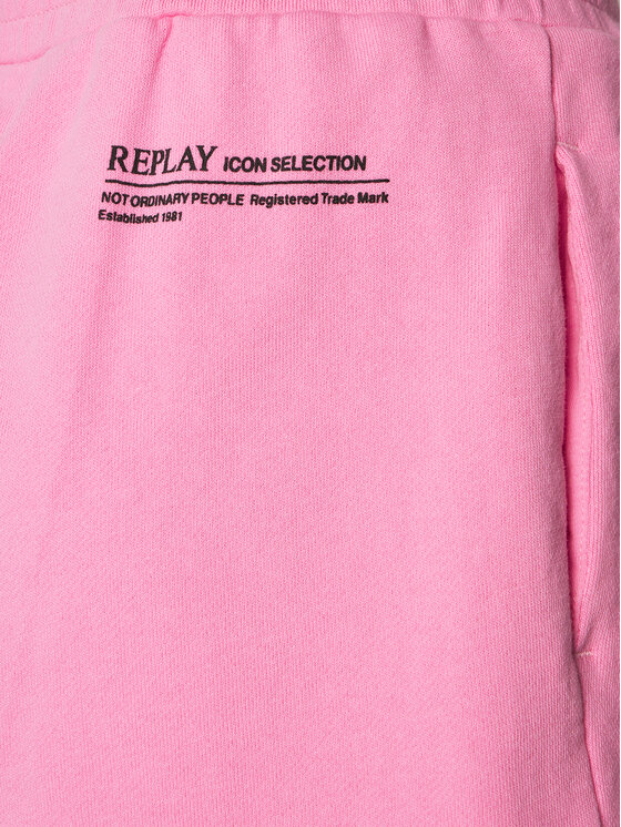 REPLAY Replay Szorty sportowe W8047B.000.23650P Różowy Regular Fit