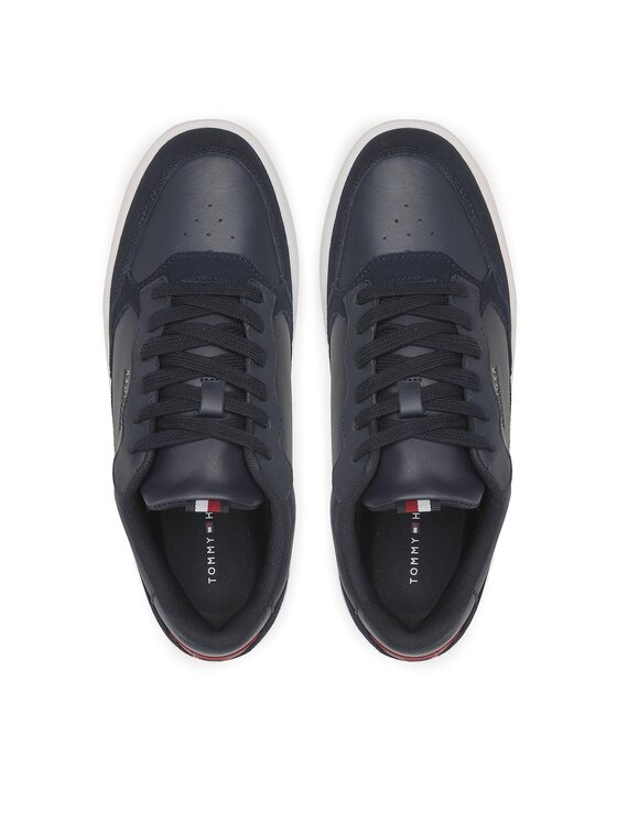 Tommy Hilfiger Tommy Hilfiger Laisvalaikio batai Elevated Cupsole Leather Mix FM0FM04358 Tamsiai mėlyna