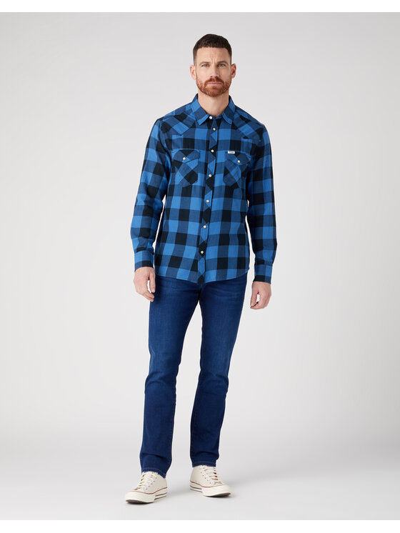 Wrangler Wrangler Koszula 5401019514796 Niebieski Regular Fit