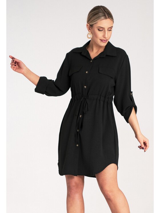FIGL FIGL Vestito chemisier M1131 Nero Shirt Fit