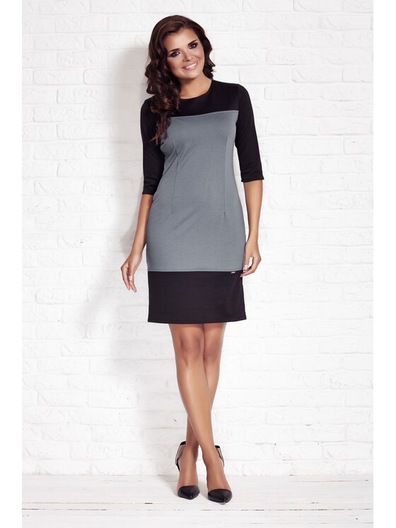 Awama Awama Vestito di maglia A078 Blu Basic Fit